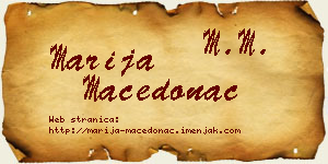 Marija Macedonac vizit kartica